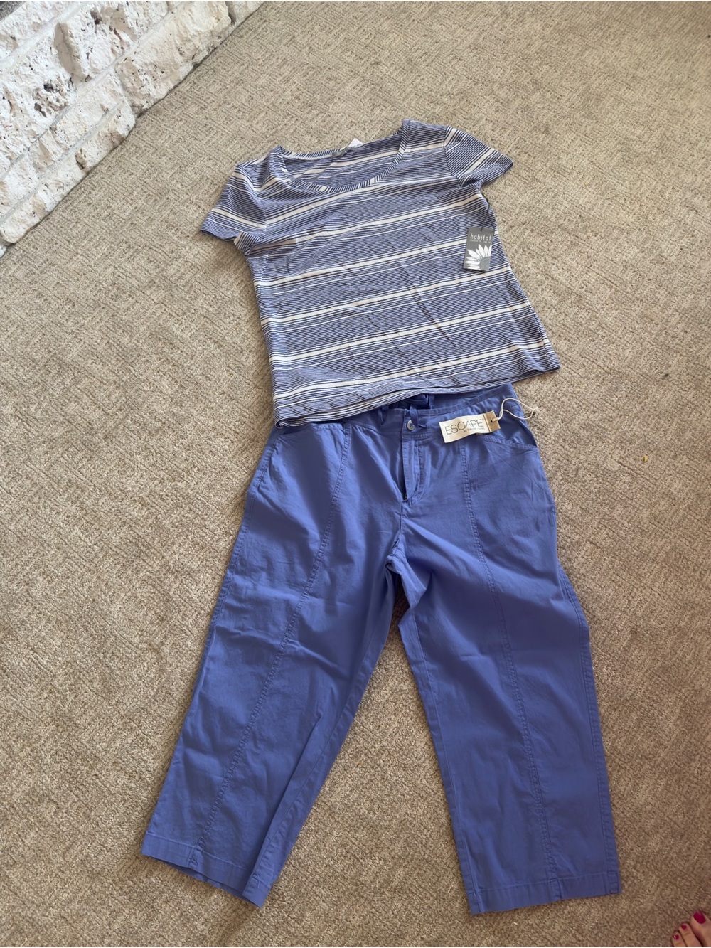 Kids Blue Striped Pajama Set - Unbranded
